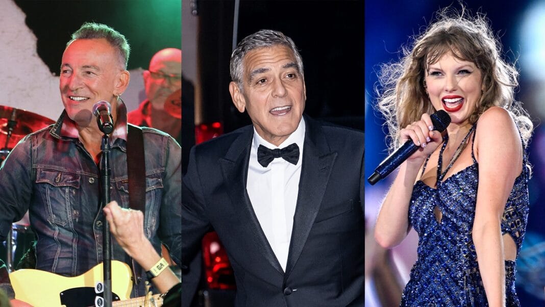 Bruce Springsteen, George Clooney and Taylor Swift are some of the Hollywood heavyweights to have expressed their support for the Democratic ticket this November.