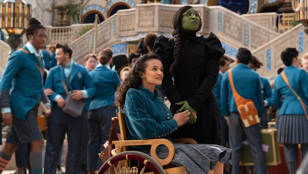 L to R: Marissa Bode is Nessarose and Cynthia Erivo is Elphaba in WICKED, directed by Jon M. Chu