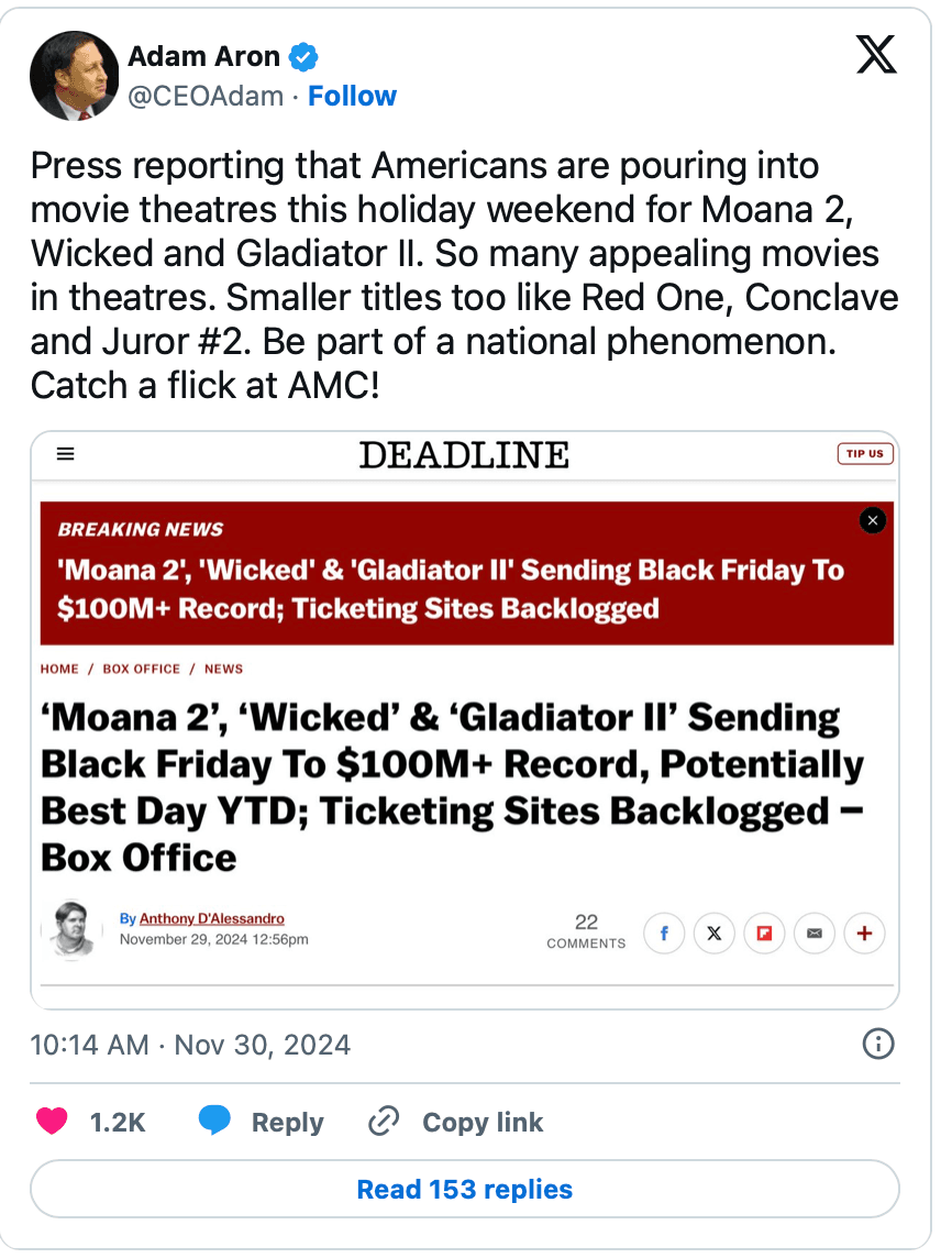 Box Office Bonanza – The Public Comes Back to the Movies for Thanksgiving Weekend – Awardsdaily