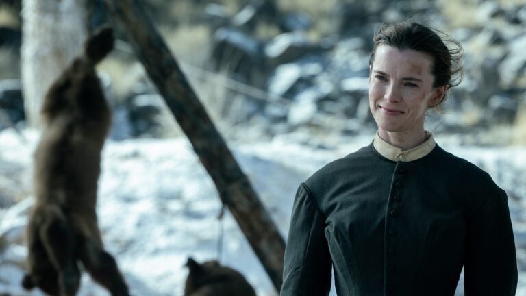 Betty Gilpin as Sara Rowell in "American Primeval."