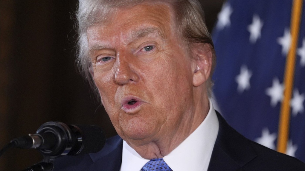 U.S. president-elect Donald Trump speaks during a news conference at Mar-a-Lago, Dec. 16, 2024, in Palm Beach, Fla. (AP Photo/Evan Vucci, File)